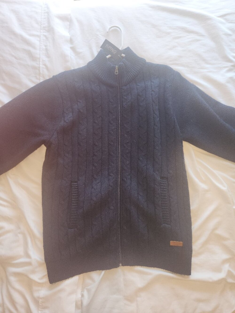 Men's David Bitton Buffalo Zip-Up Sweater, XL